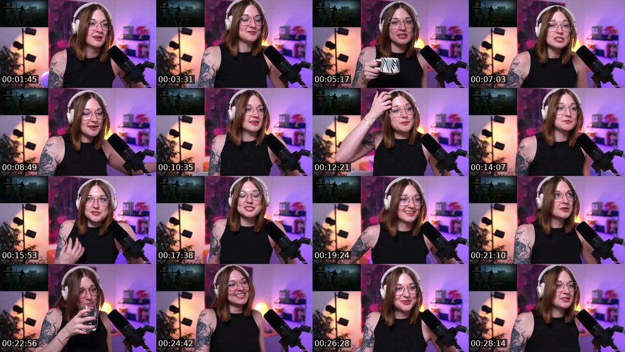 Contact-sheet preview of Lessinka's Twitch recording