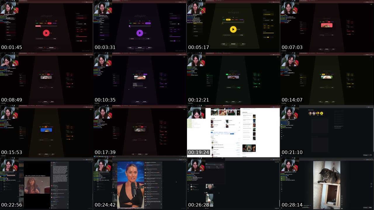Contact-sheet preview of princess_ines_'s Twitch recording