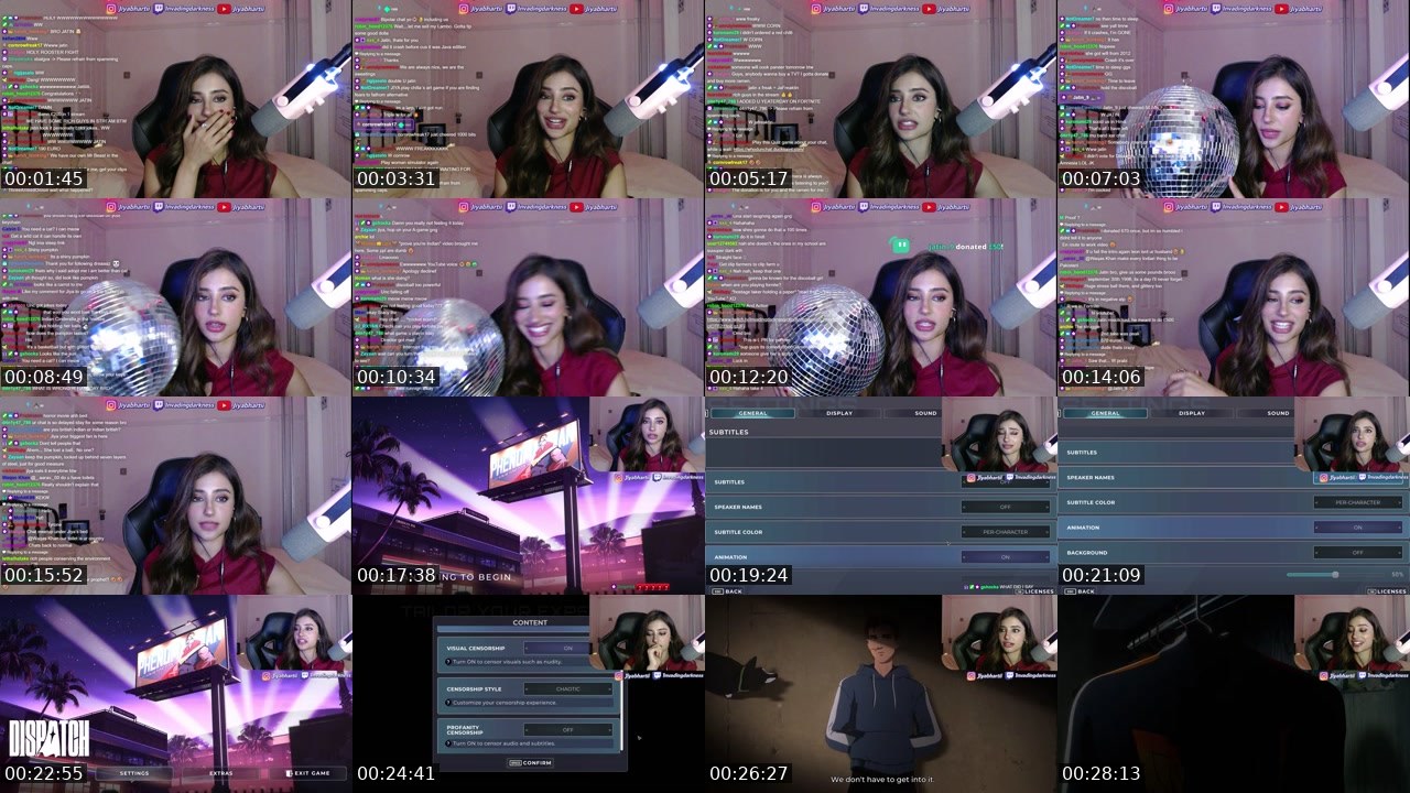 Contact-sheet preview of InvadingDarkness's Twitch recording