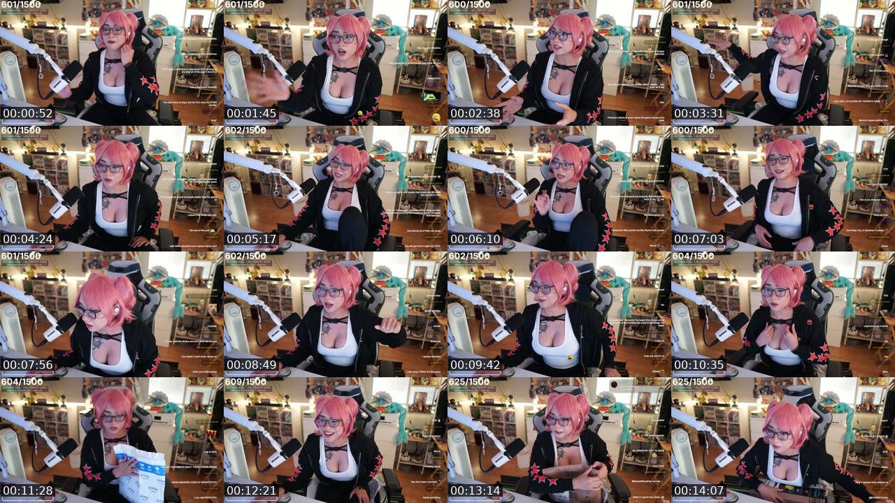 Contact-sheet preview of Honeebell's Twitch recording