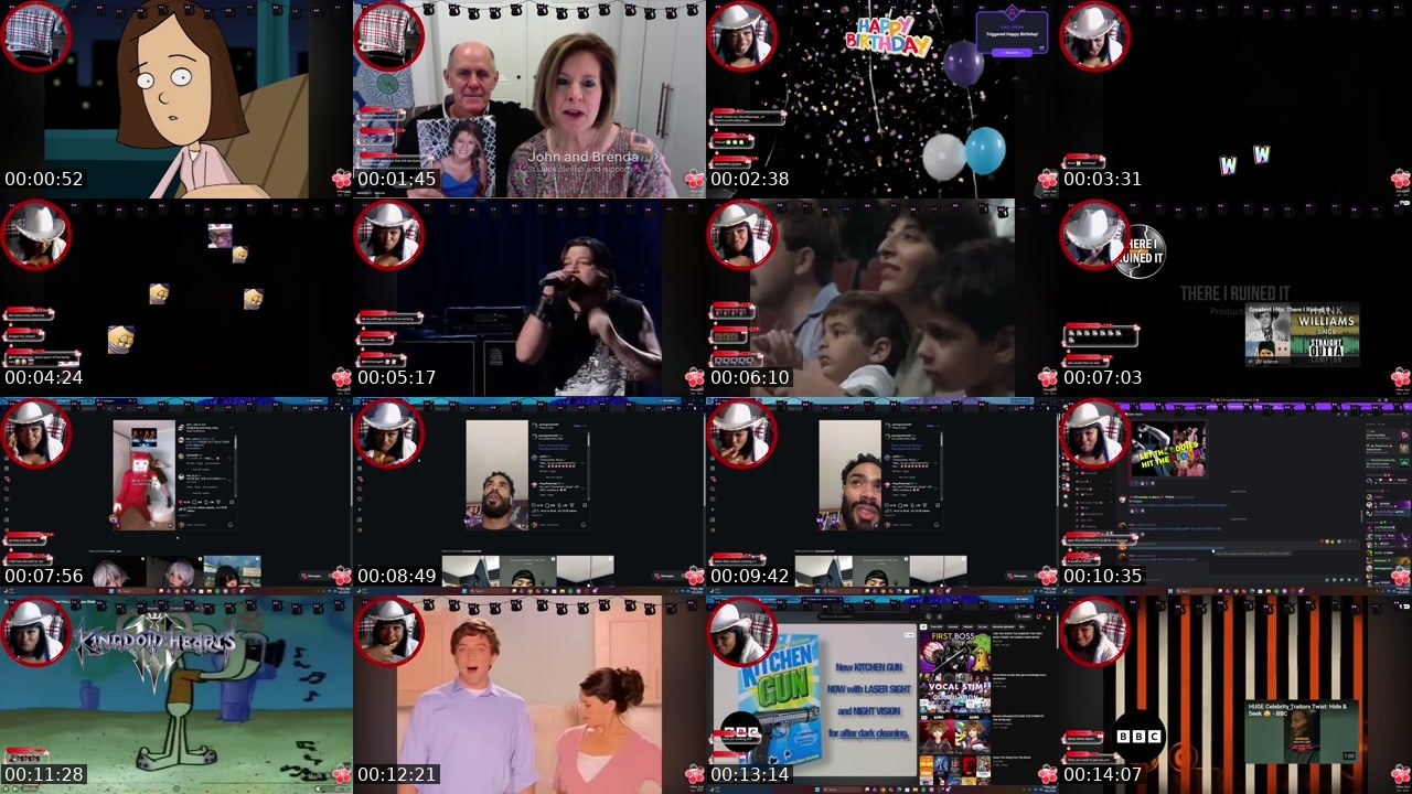 Contact-sheet preview of WhatUpTank's Twitch recording