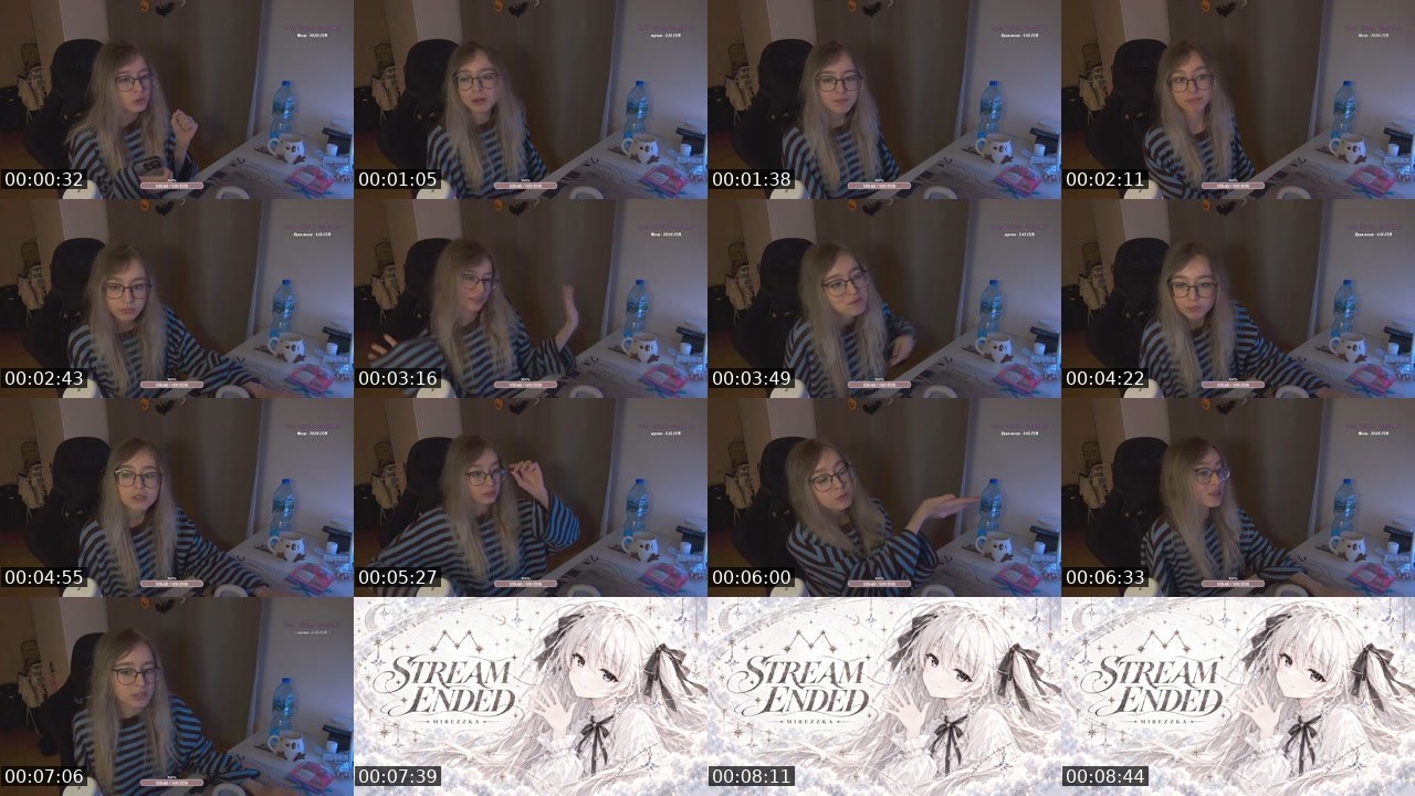 Contact-sheet preview of mirezzka's Twitch recording