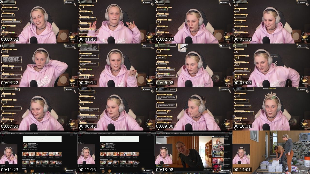 Contact-sheet preview of Meeix's Twitch recording