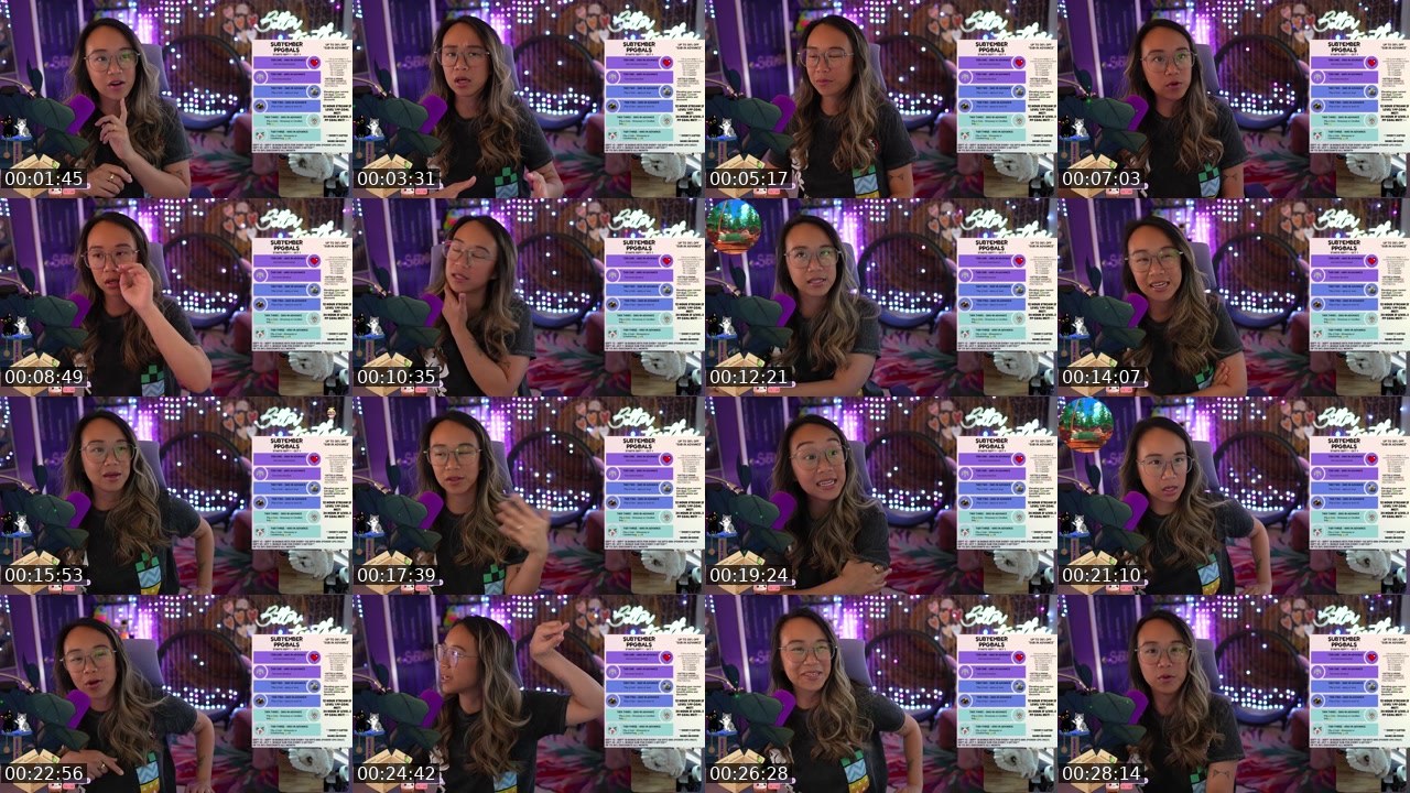 Contact-sheet preview of scillaxcats's Twitch recording
