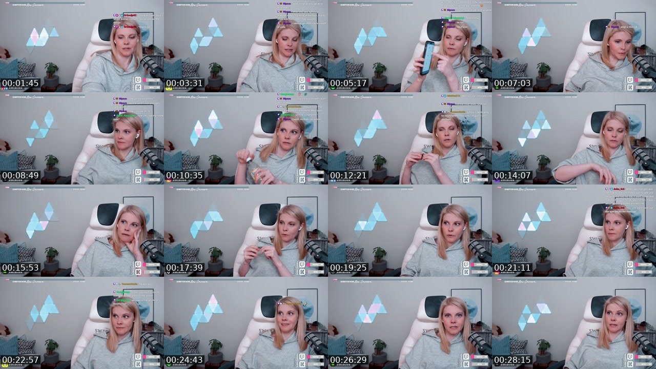 Contact-sheet preview of Swebliss's Twitch recording