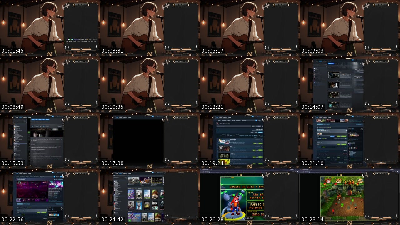 Contact-sheet preview of Njmh's Twitch recording