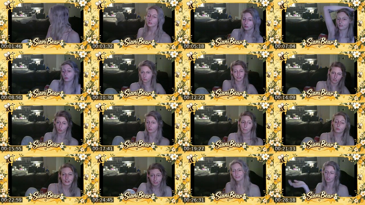 Contact-sheet preview of SianiBear's Twitch recording