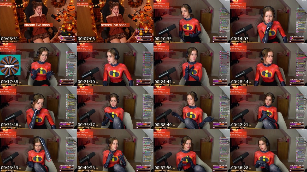 Contact-sheet preview of mira004's Twitch recording