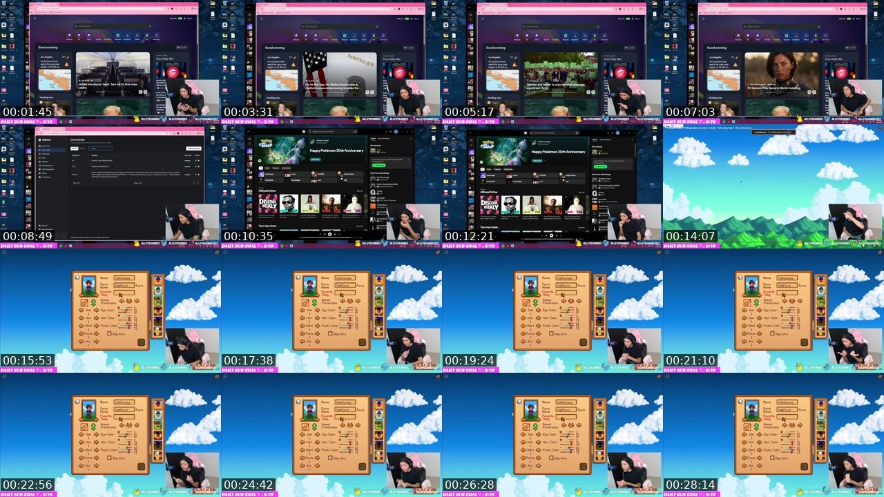 Contact-sheet preview of AllEyesOnDee's Twitch recording