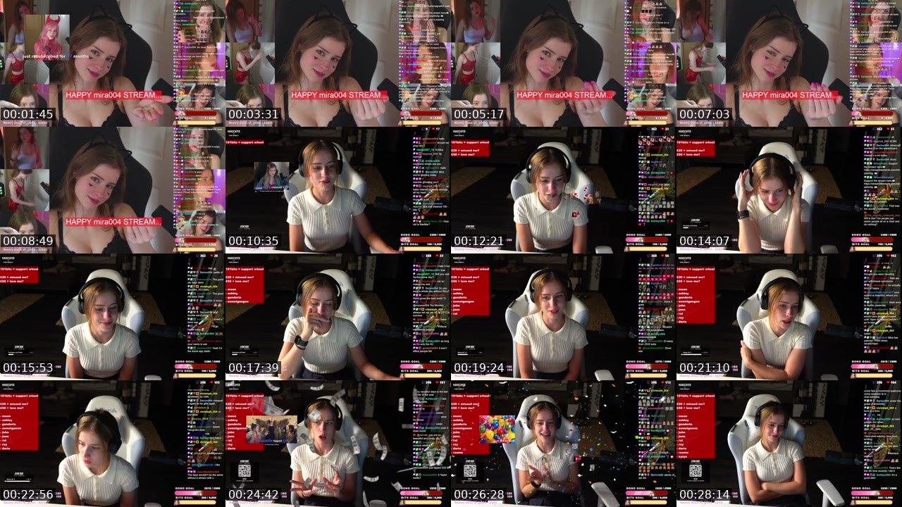 Contact-sheet preview of mira004's Twitch recording