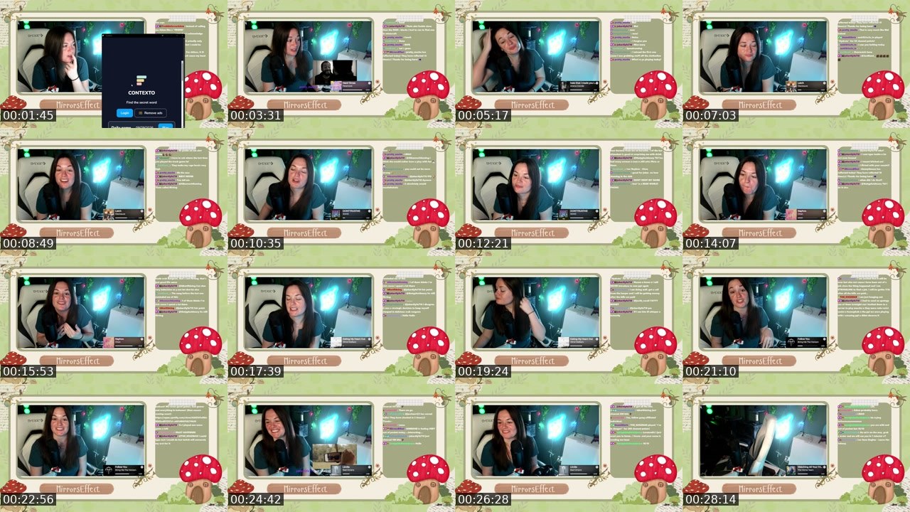 Contact-sheet preview of MirrorsEffect's Twitch recording