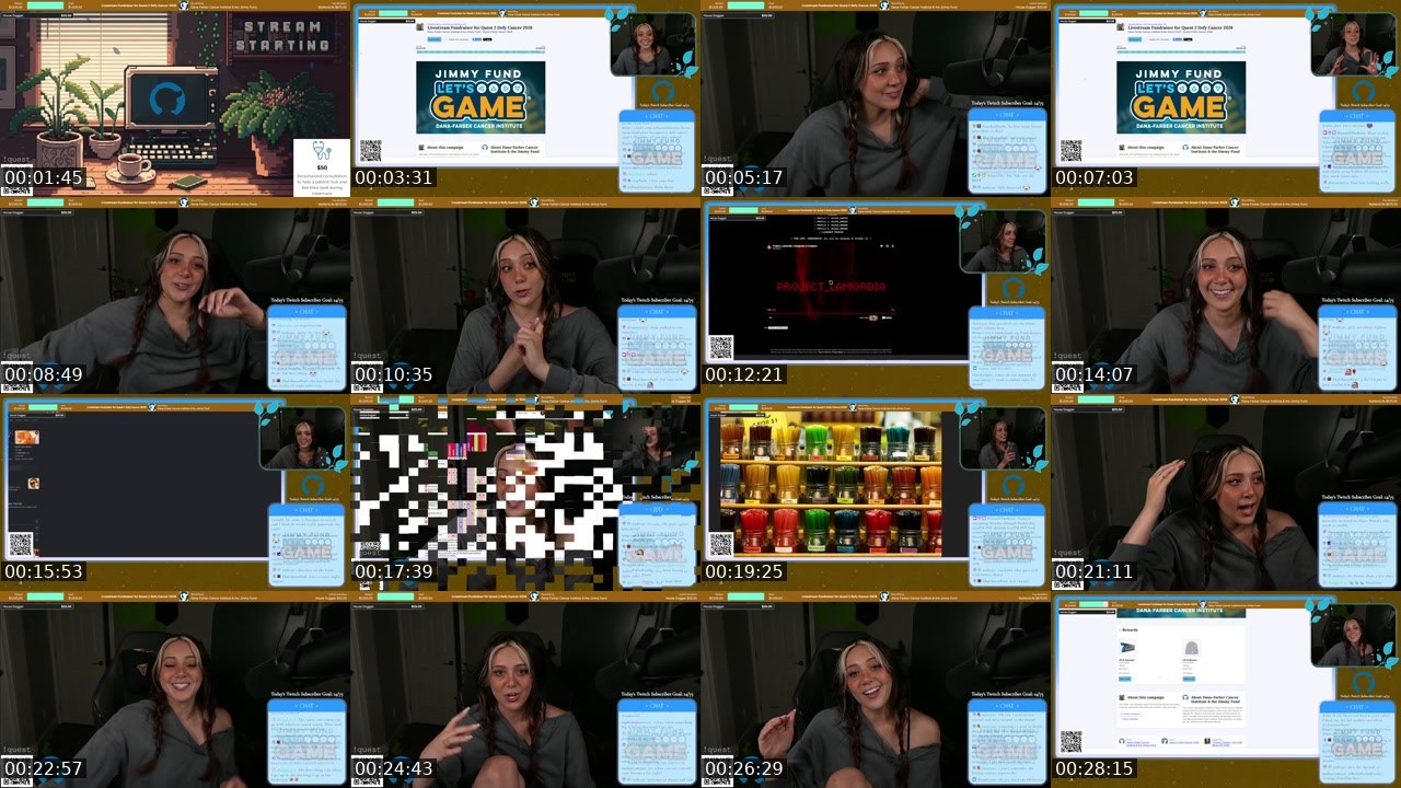 Contact-sheet preview of DianaOfTheRose's Twitch recording