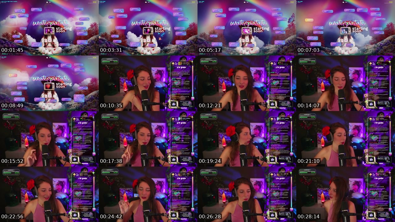 Contact-sheet preview of waterpatate's Twitch recording