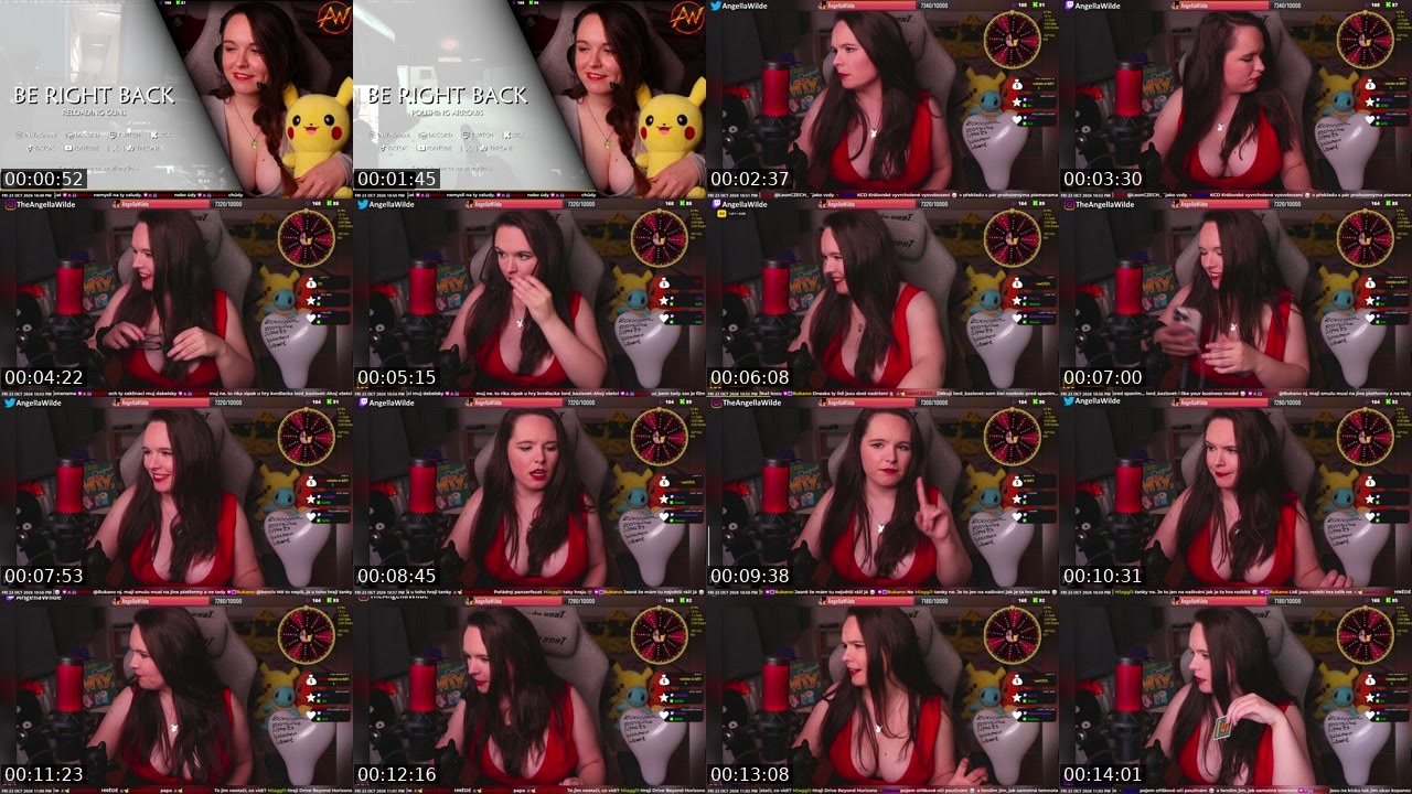 Contact-sheet preview of AngellaWilde's Twitch recording
