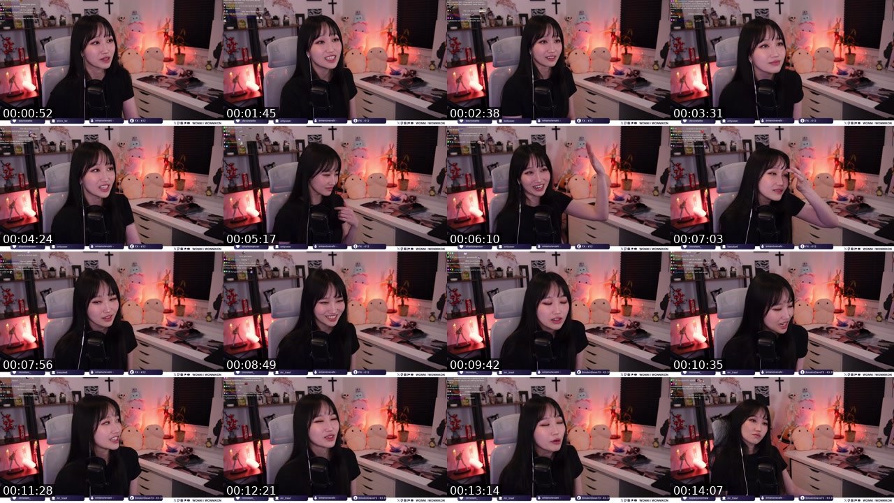 Contact-sheet preview of Wonni's Twitch recording
