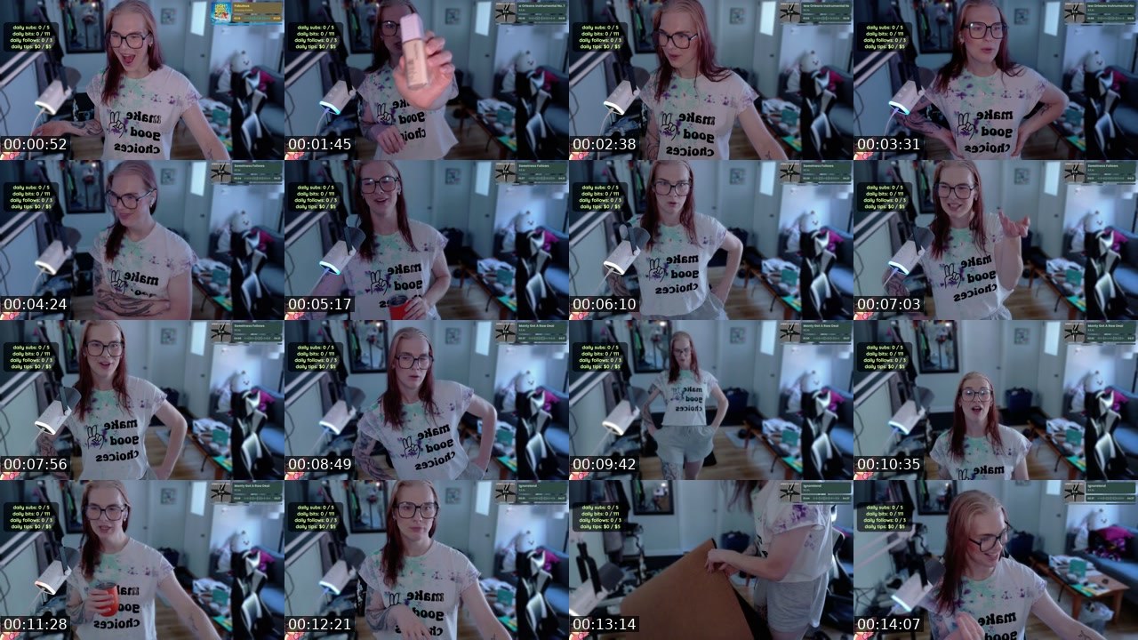 Contact-sheet preview of TheRoxiePop's Twitch recording