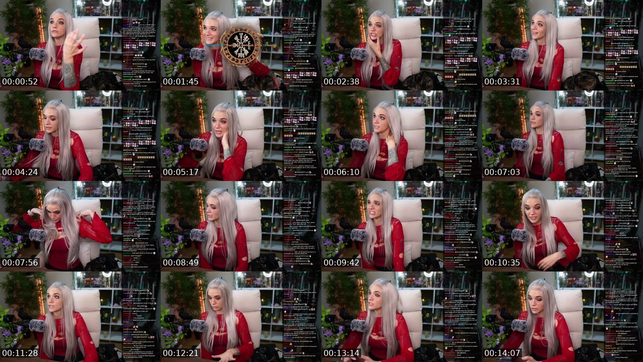Contact-sheet preview of Freyja's Twitch recording