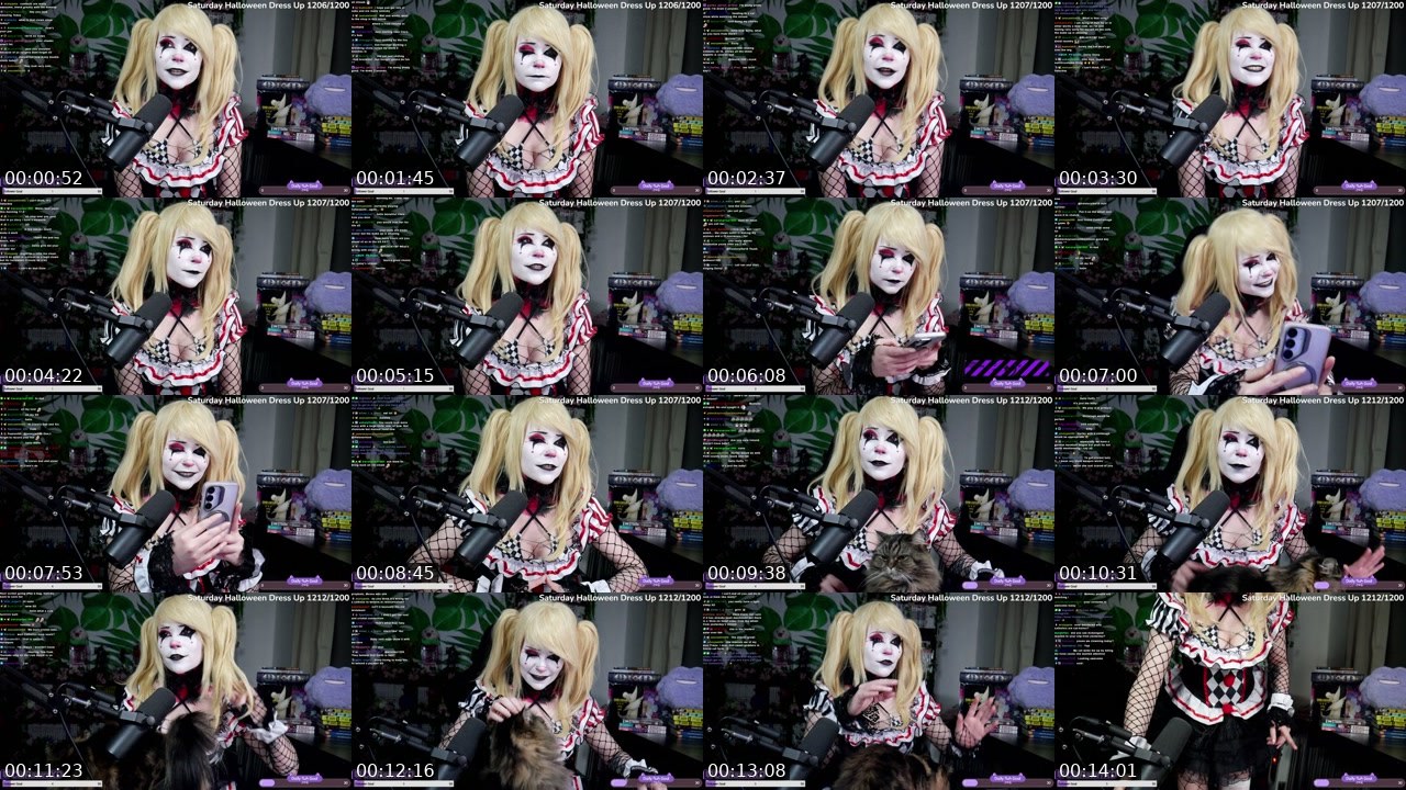Contact-sheet preview of ClaRawrrXD's Twitch recording