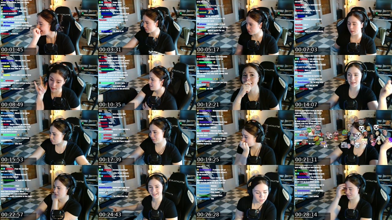 Contact-sheet preview of chickshnitty's Twitch recording