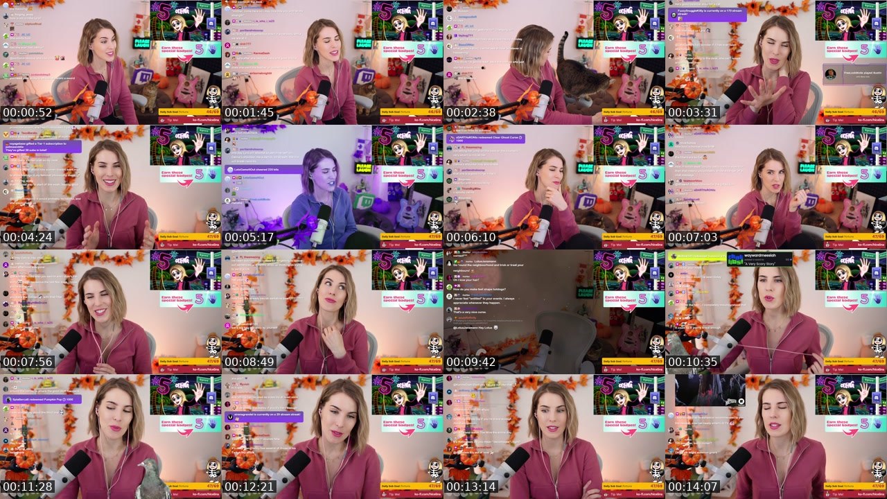 Contact-sheet preview of Celina's Twitch recording