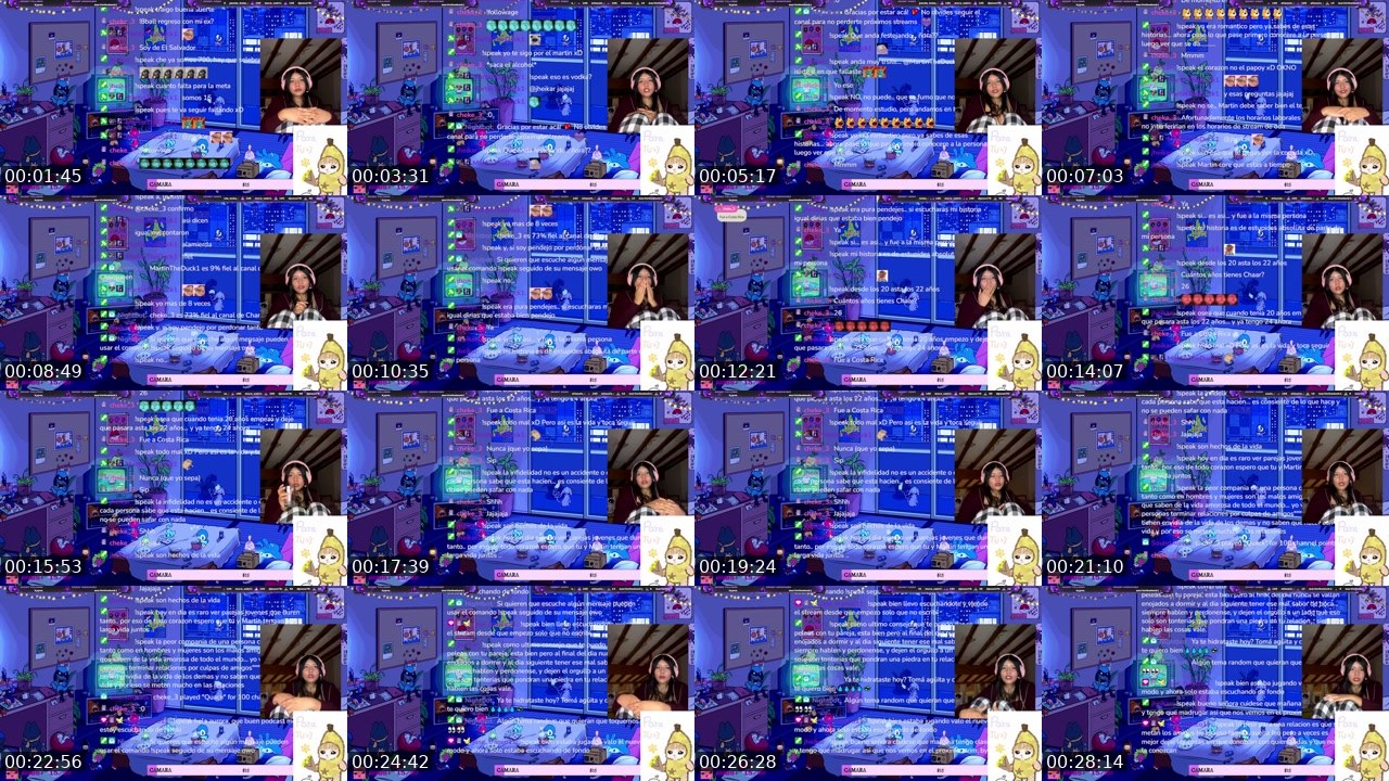 Contact-sheet preview of ChaarQueen's Twitch recording