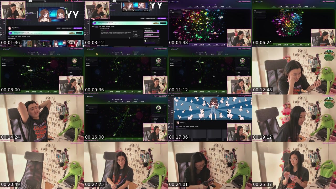 Contact-sheet preview of Soochu's Twitch recording