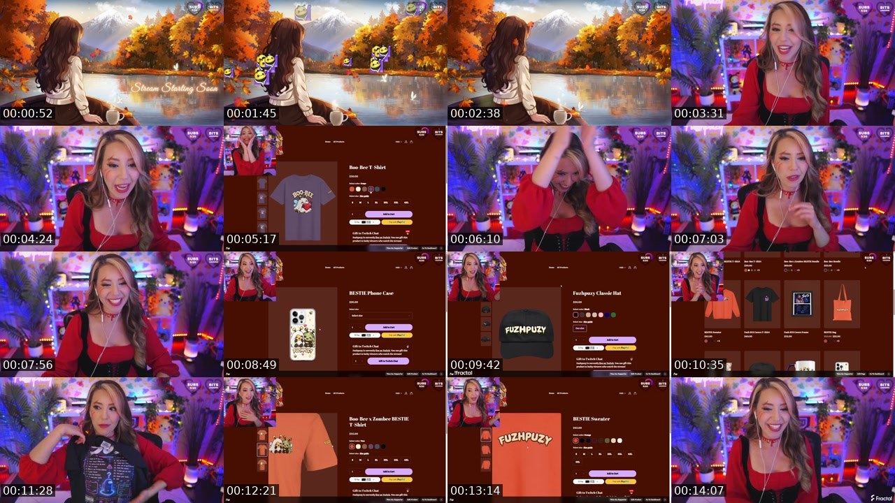 Contact-sheet preview of Fuzhpuzy's Twitch recording