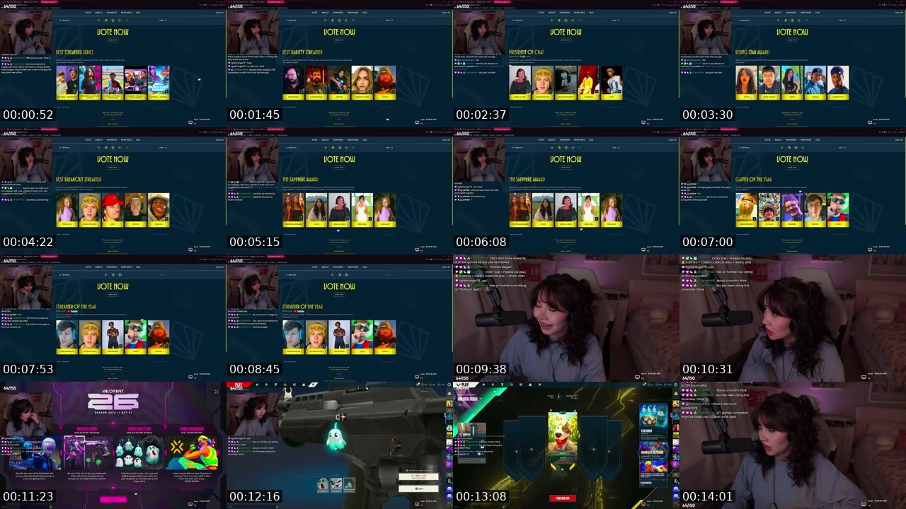 Contact-sheet preview of Alyciiea's Twitch recording