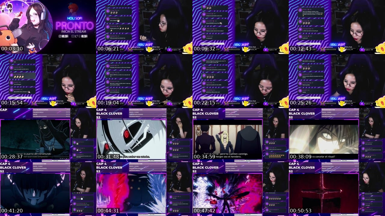 Contact-sheet preview of HoliSofi's Twitch recording