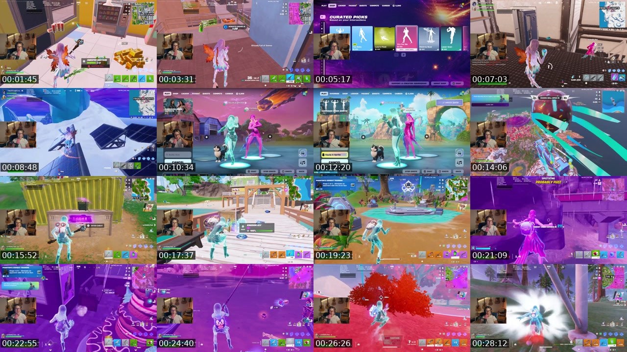 Contact-sheet preview of SquidLaughLove's Twitch recording