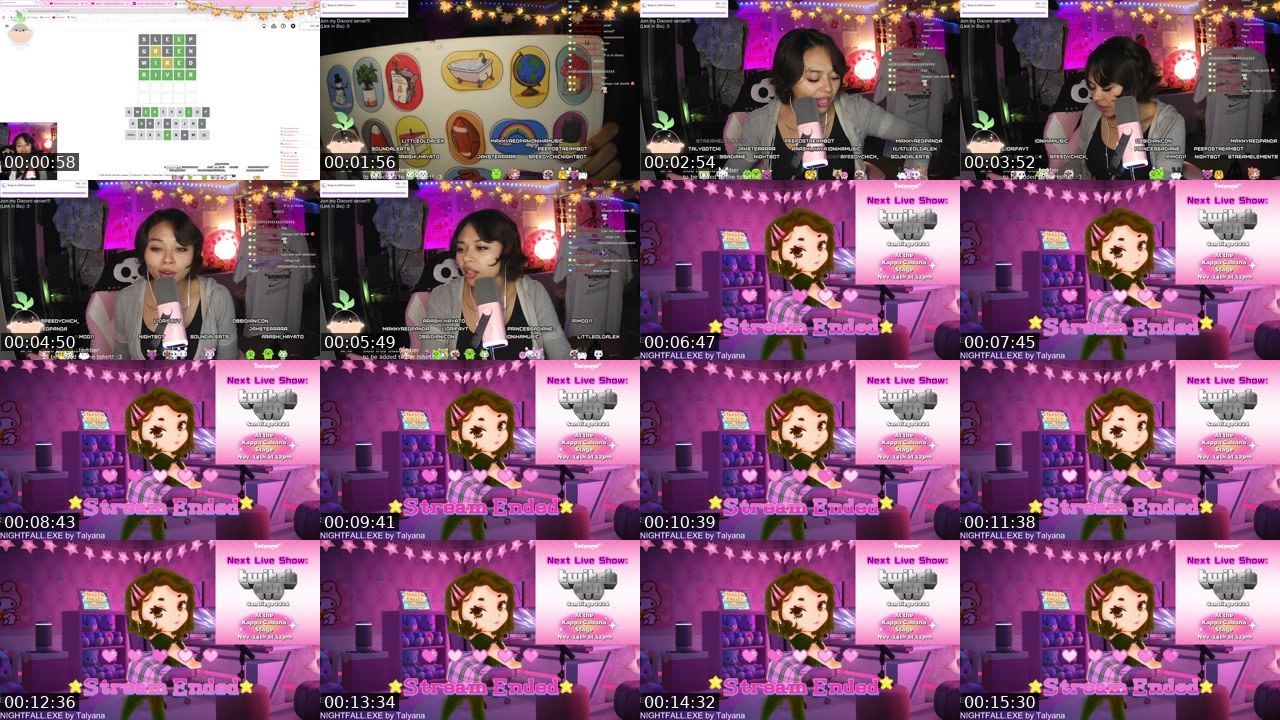 Contact-sheet preview of Talygotchi's Twitch recording