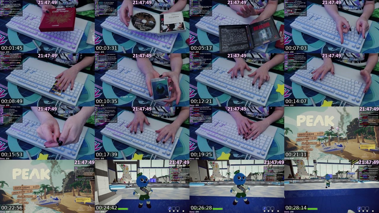 Contact-sheet preview of Swii's Twitch recording