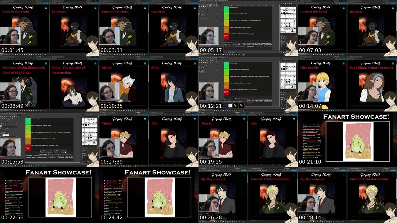 Contact-sheet preview of Crockodilee's Twitch recording