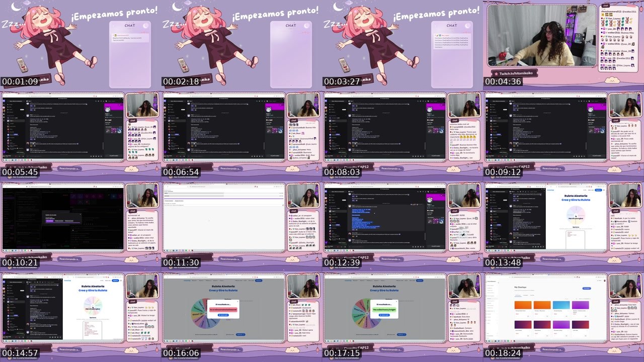 Contact-sheet preview of hitomikeiko's Twitch recording