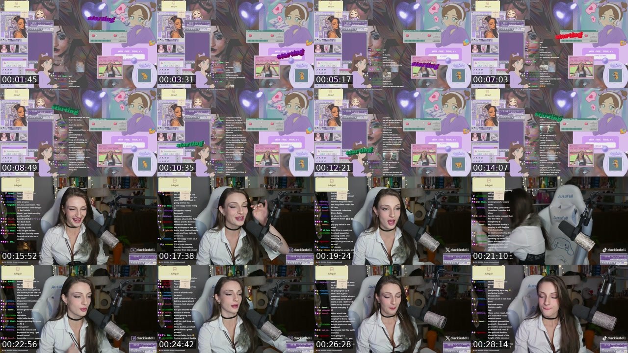 Contact-sheet preview of duckiedoll's Twitch recording