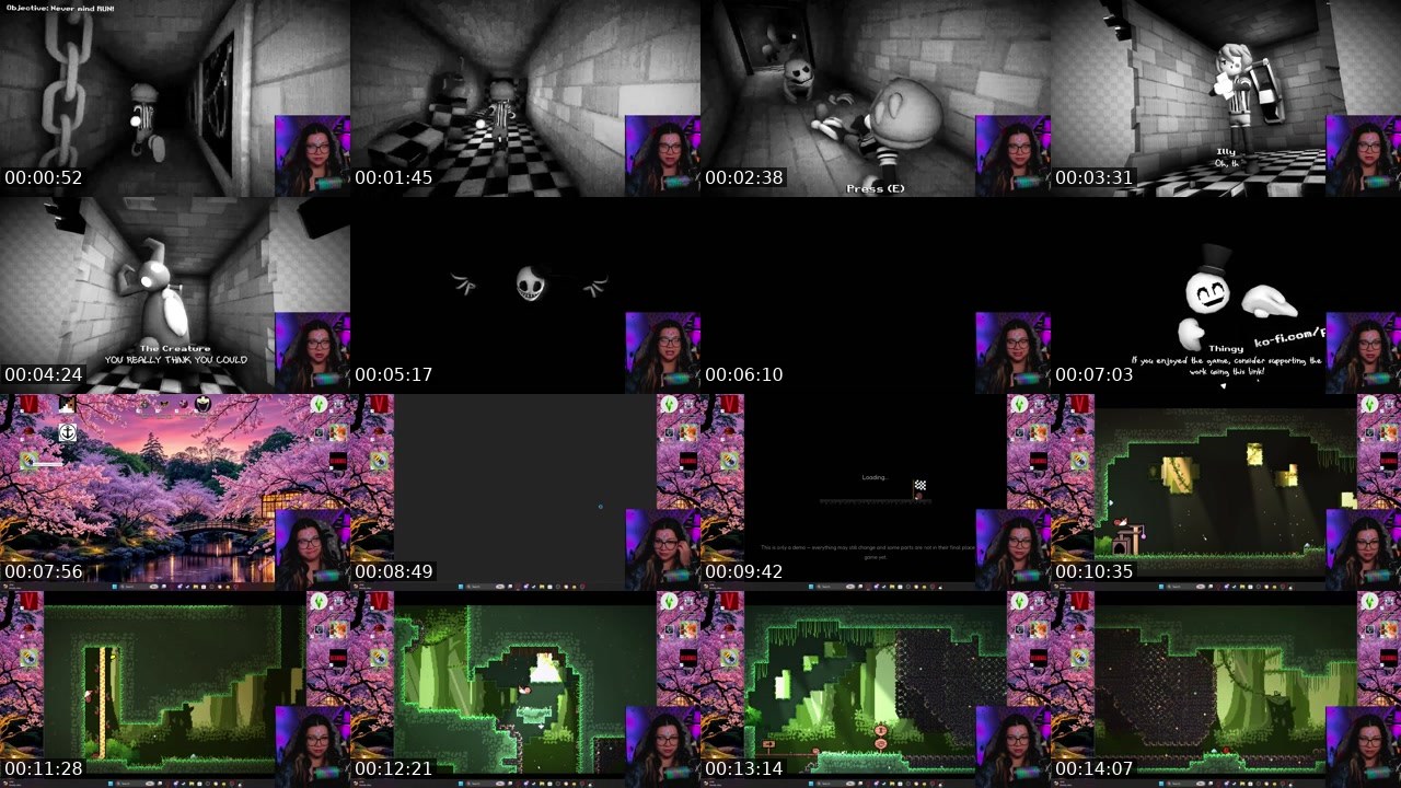 Contact-sheet preview of AngryLadyFace's Twitch recording