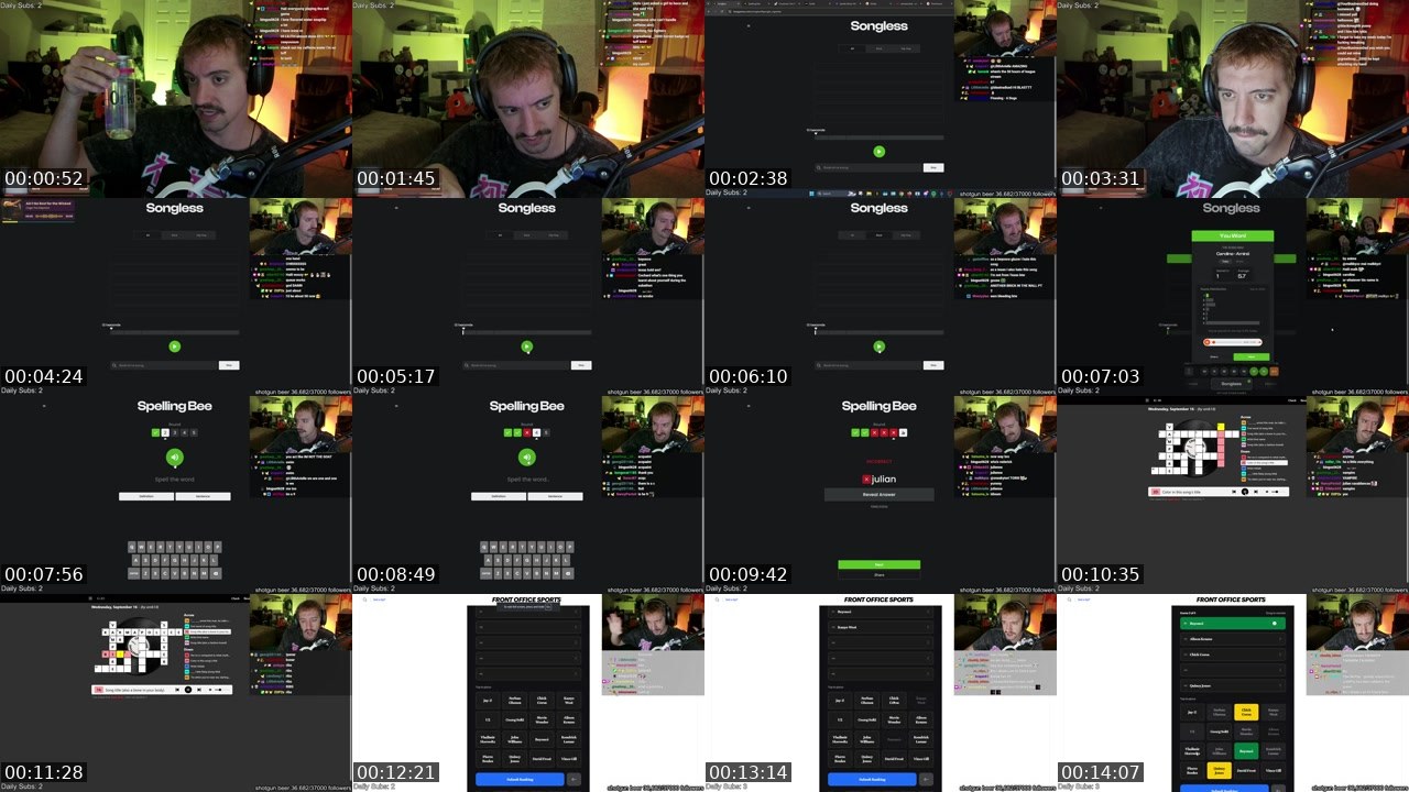 Contact-sheet preview of cochard's Twitch recording