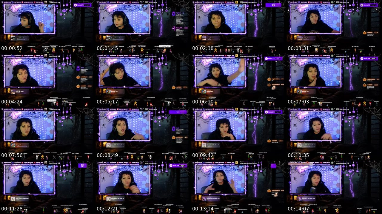 Contact-sheet preview of Raven_1218's Twitch recording