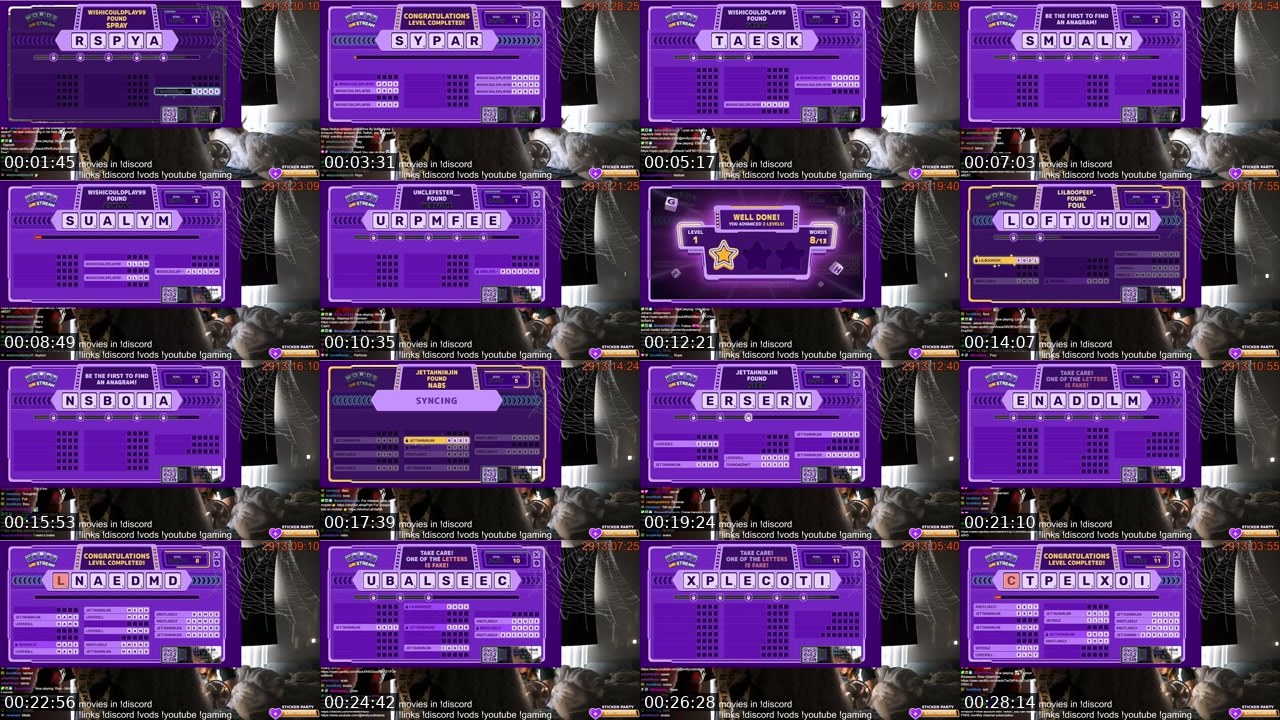 Contact-sheet preview of Emilycc's Twitch recording