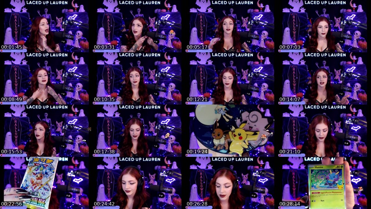 Contact-sheet preview of LacedUpLauren's Twitch recording