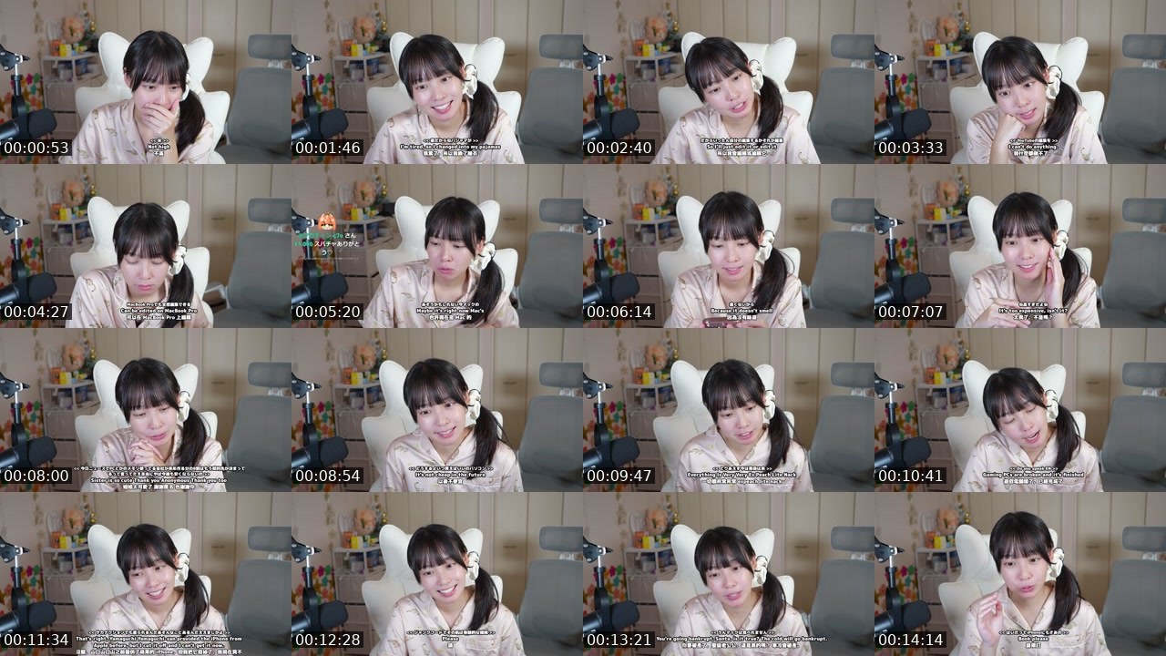 Contact-sheet preview of まるごとみかん's Twitch recording
