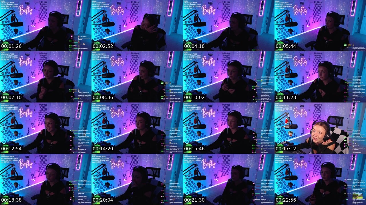 Contact-sheet preview of bafty's Twitch recording