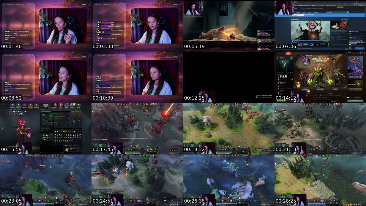 Contact-sheet preview of alena_slivka's Twitch recording