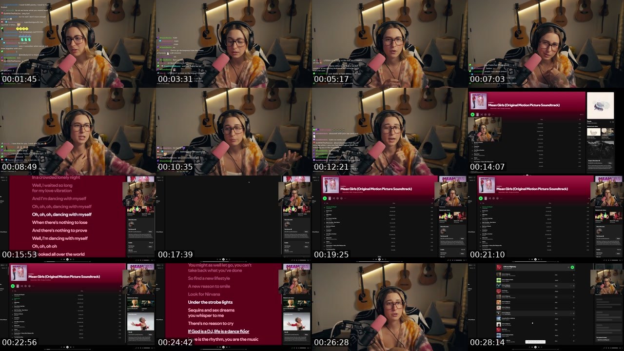 Contact-sheet preview of SquidLaughLove's Twitch recording