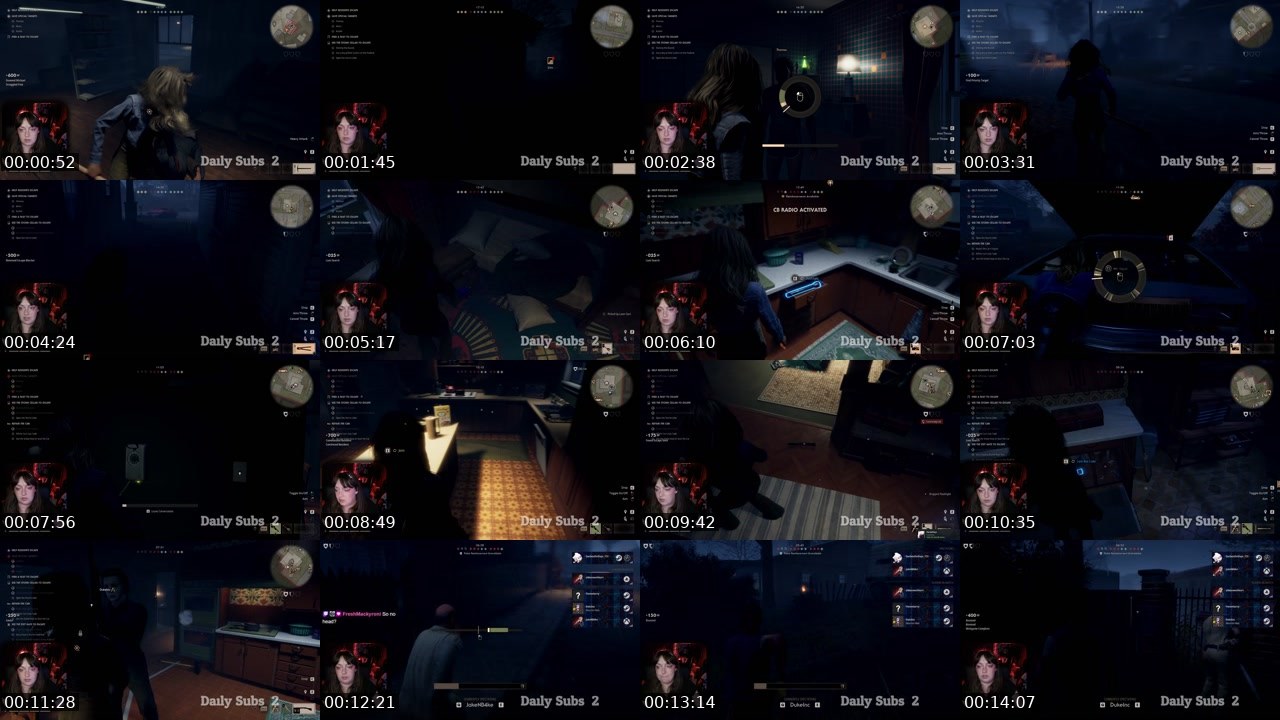 Contact-sheet preview of DuchessForDays's Twitch recording