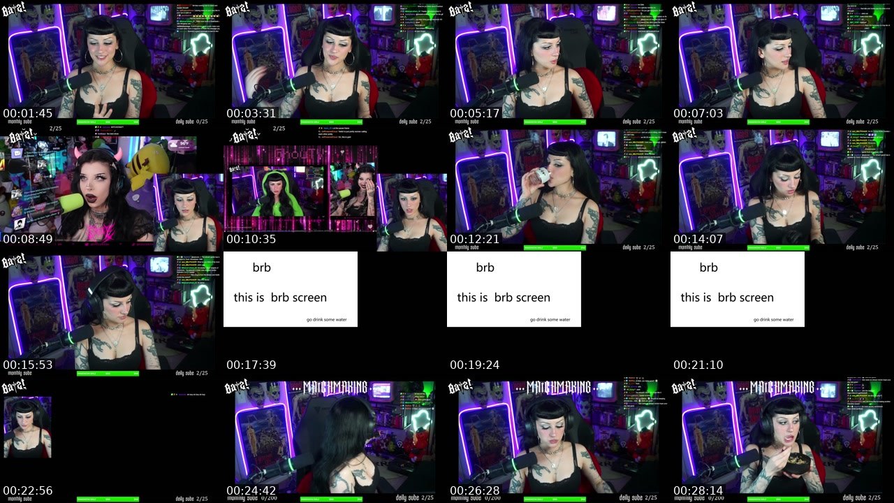 Contact-sheet preview of Batz's Twitch recording