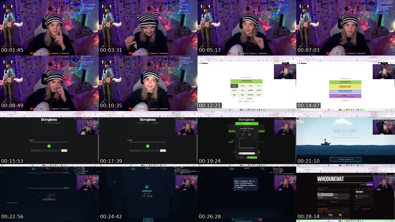 Contact-sheet preview of kaylieuh's Twitch recording