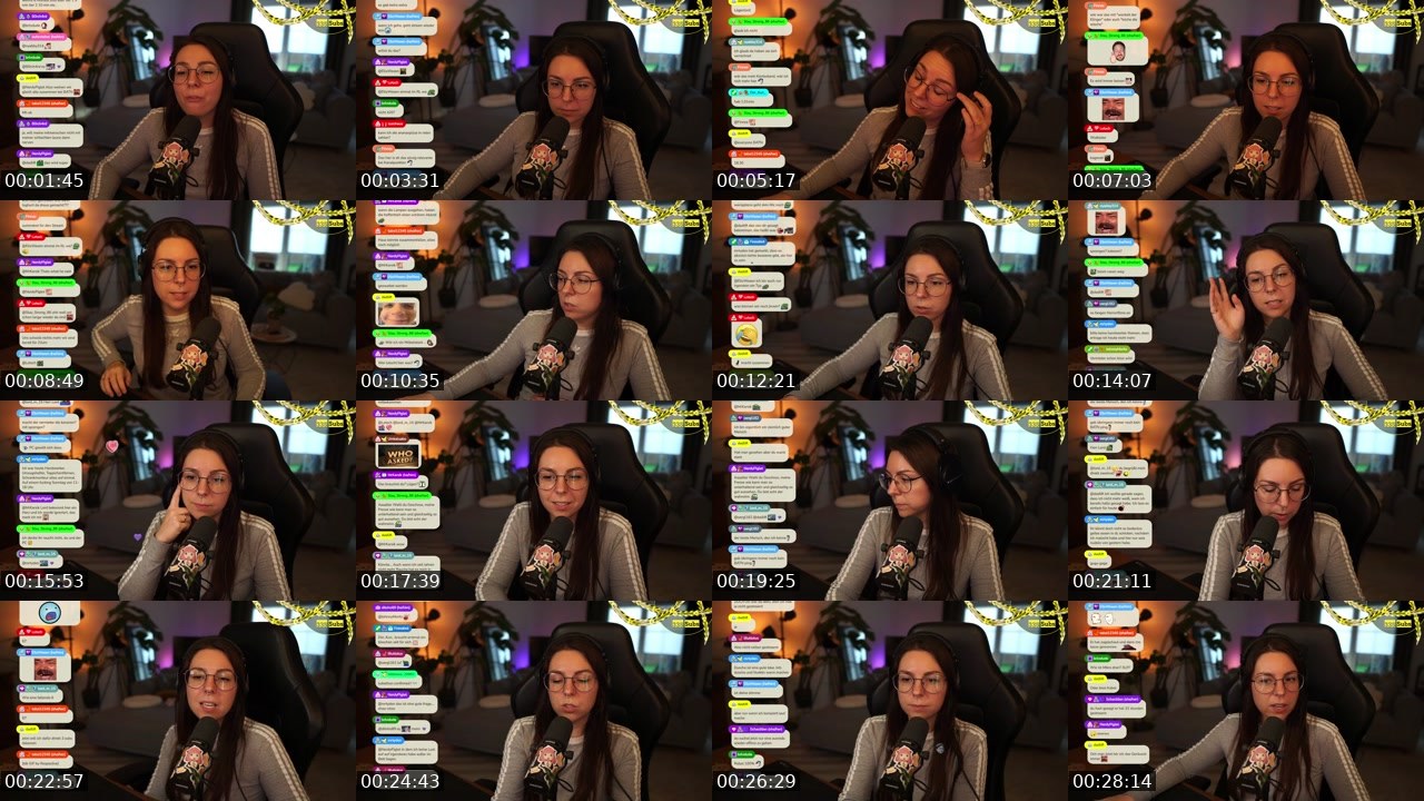 Contact-sheet preview of MissWhat's Twitch recording