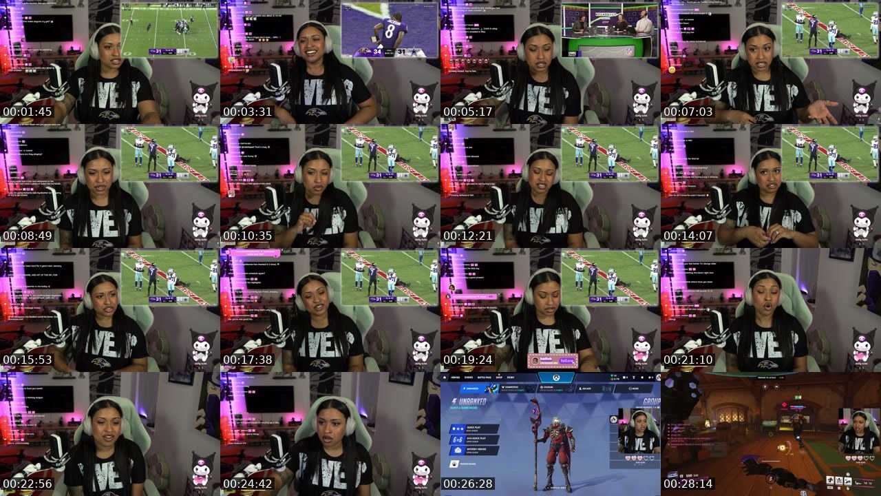 Contact-sheet preview of krismadarame's Twitch recording