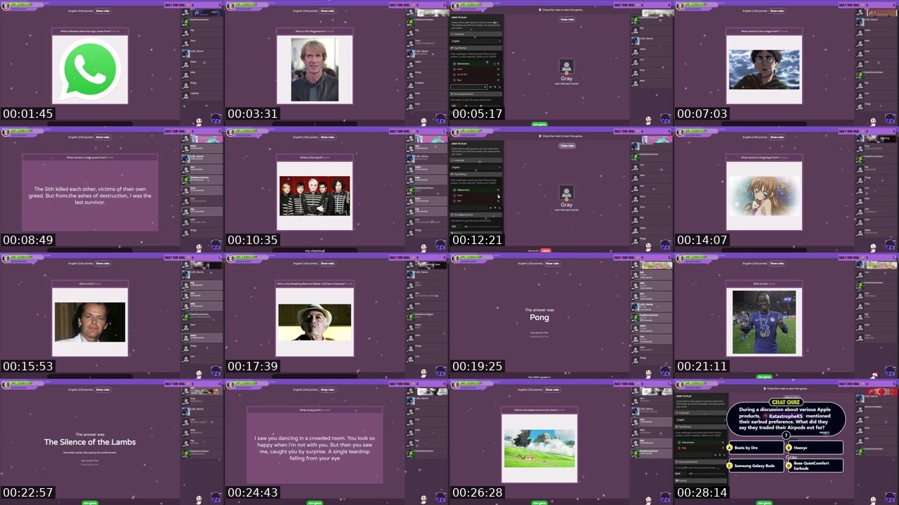 Contact-sheet preview of somegingergirl's Twitch recording